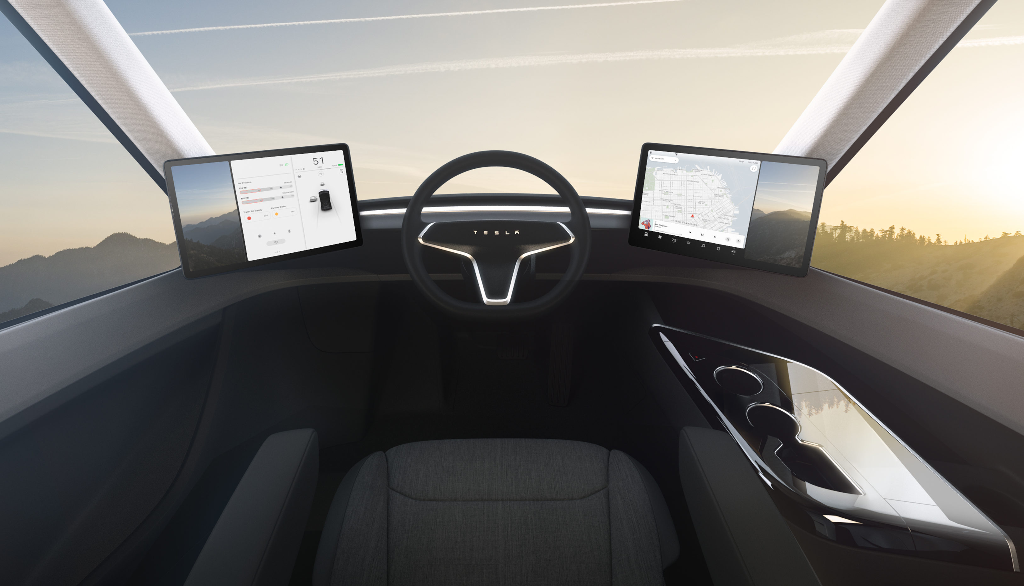 Tesla Semi內裝